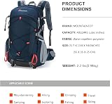 MOUNTAINTOP 40L Hiking Backpack Water Resistant Daypack 55x33x20cm view 2