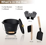 BRIAN & DANY Ash Bucket Set 5L with Lid Shovel & Hand Broom view 3