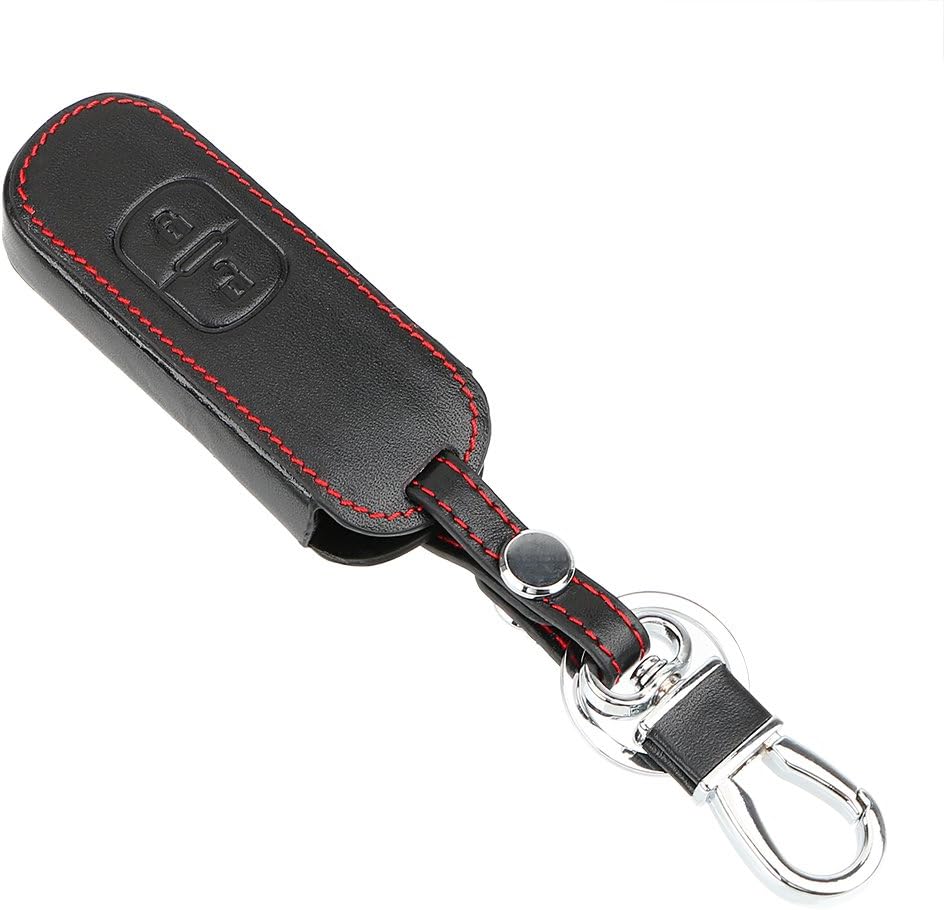 NOPNOG Car Key Shell Leather 2 Button Car Keys protector Case Cover for Mazda 2 3 6 CX-5 CX-3