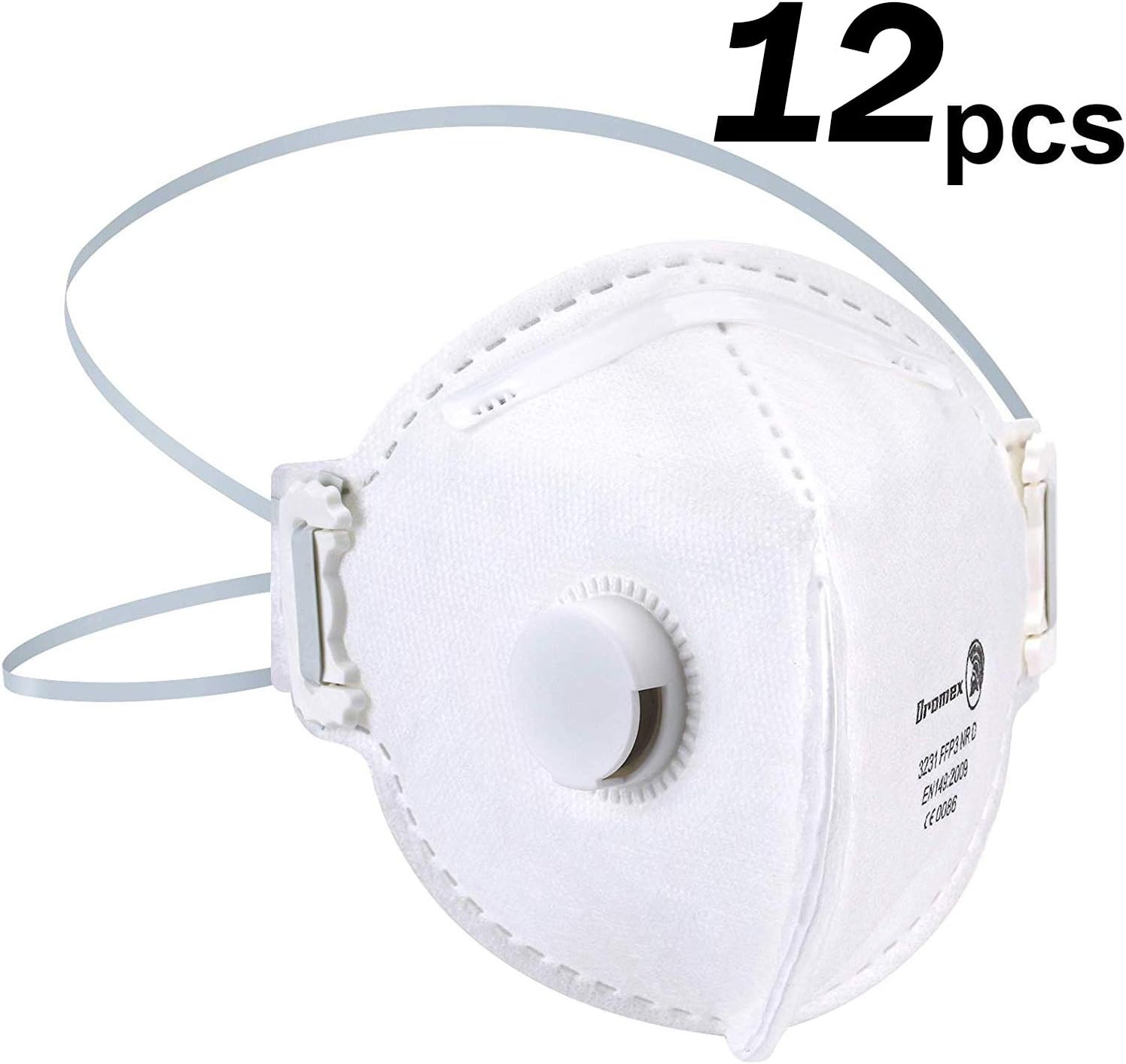 N99 Face Masks FFP3,99.9% Filtration Germ Protection Medical Masks Anti Influenza Highly Safety N95 Respirator Face Dust Mask with Exhalation Valve,PM2.5,FFP3 Certified,CE0086-White