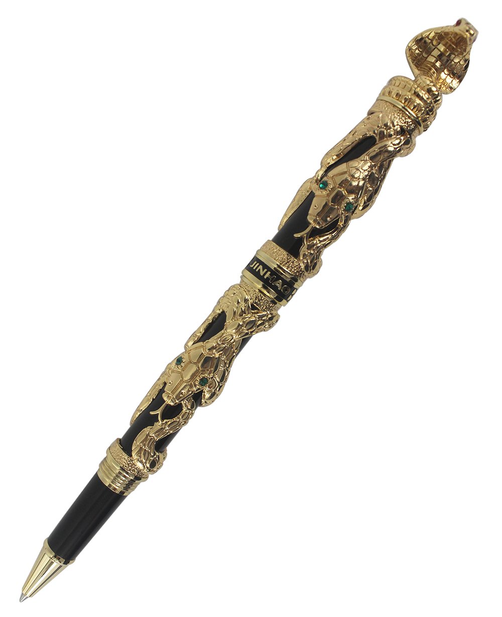 Abcsea Snake Rollerball Pen Cobra Three-Dimensional Pattern Collection Pen - Gold