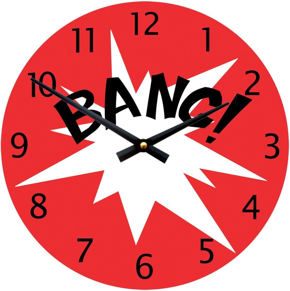 Personalised Childrens Clock Bang Design, Superhero Clock, Kids