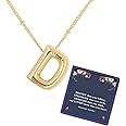 DIOWUS Bubble Letter Necklace For Women,Dainty Balloon Initial Necklaces 18k Gold Plated Chain Pendant Alphabet Necklaces For Girlfriend Charm Simple Gift Jewelry