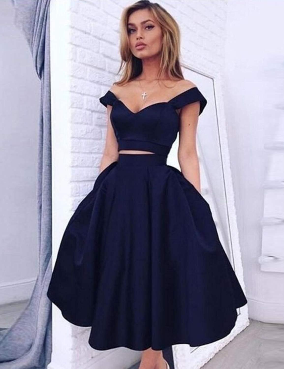 off the shoulder prom dresses short