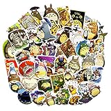 Cute Cartoon My Neighbor Totoro Anime Laptop Stickers Waterproof Skateboard Pad MacBook Snowboard Car Bicycle Luggage Decal 50pcs Pack（My Neighbor Totoro B)