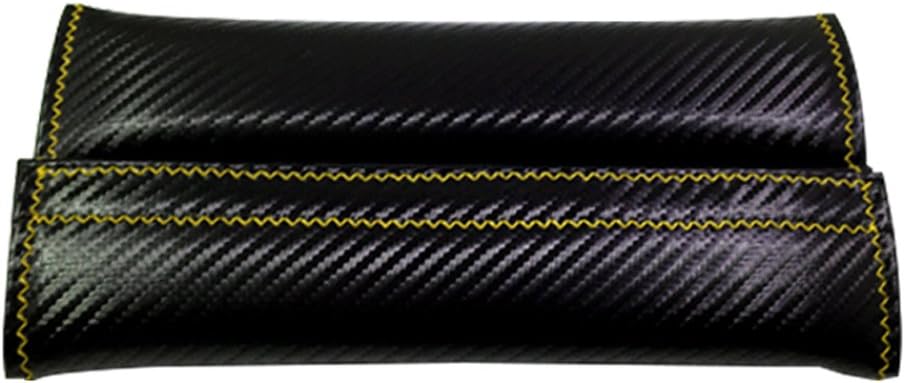 Native Gear European Luxury Seat Belt Cover Carbon Fiber Style Shoulder Pad Cushion Safe Protector Yellow Liner
