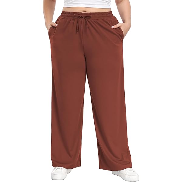 SEKINO Women's Plus Size Wide Straight Leg Pants High Waisted