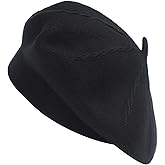 ZLYC French Beret hat, Reversible Solid Color Knit Warm Beret Cap for Womens Girls