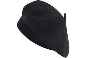 ZLYC French Beret hat, Reversible Solid Color Knit Warm Beret Cap for Womens Girls