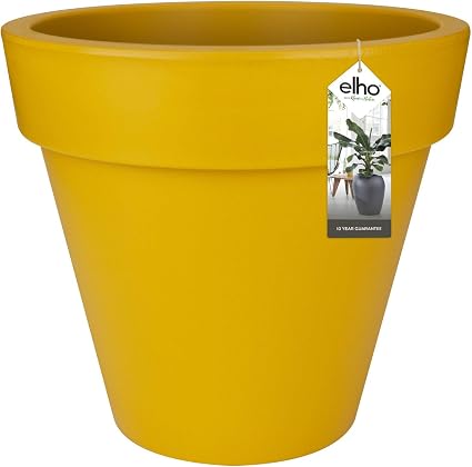 Amazon Com Elho Pure Round 50 Ochre Planters Garden Outdoor