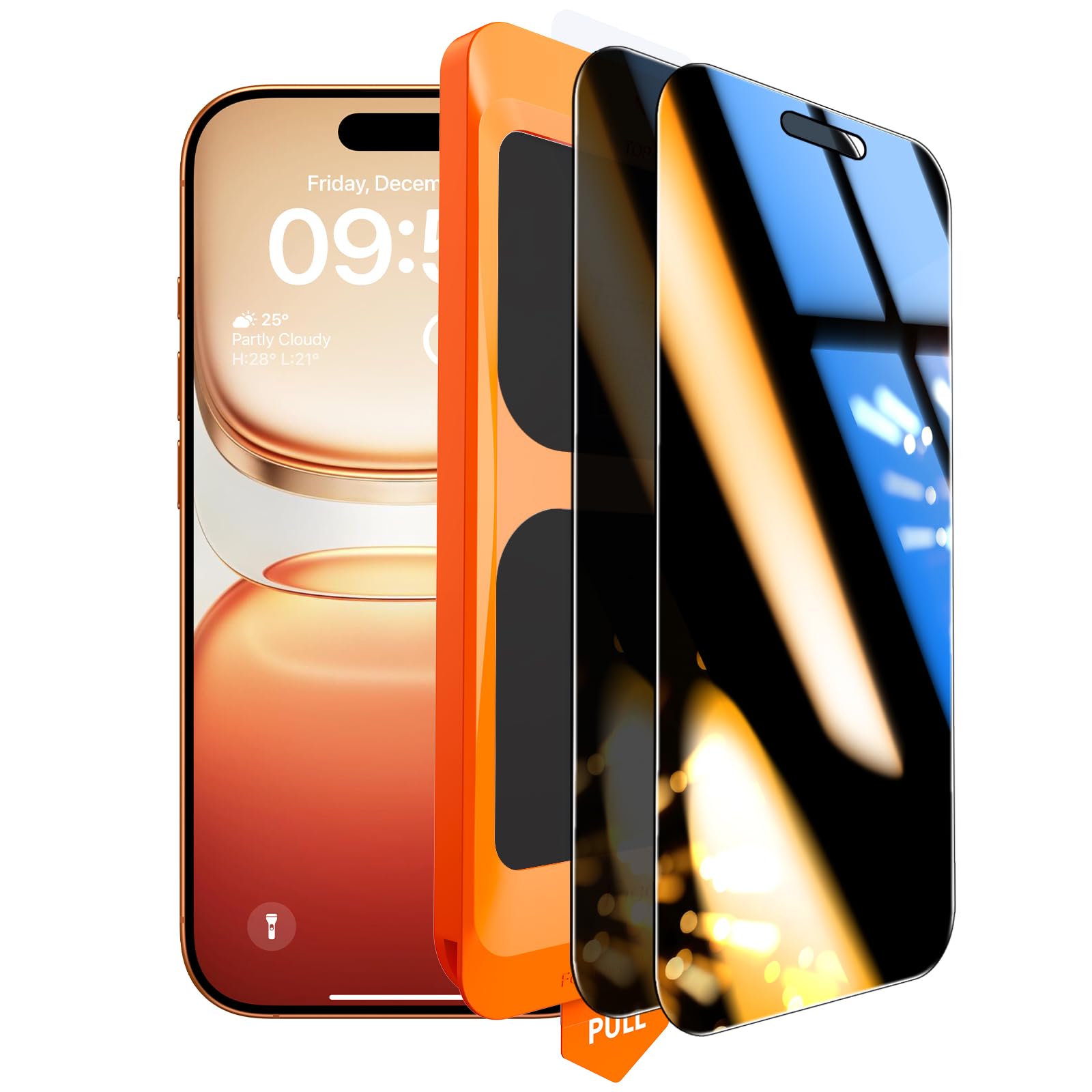 Photo 1 of TOCOL Privacy Screen Protector for 17 Pro Max / 16 Pro Max 6.9 inch 9H Hardness Military Grade Shatterproof HD Tempered Glass for 17 ProMax Full Coverage Easy Installation 2 Pack