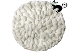 Urnat Cat Knitted Bed Mat, Extra-Soft Washable Warm Round Pads Cushions for Indoor Kittens, Cat Trees Towers, Perfect for Kne
