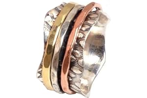 925 Sterling Silver Spinner Ring, Spin Ring, Meditation, Yoga, Chunky, Worry, Anxiety Ring for Women and Girls Gift