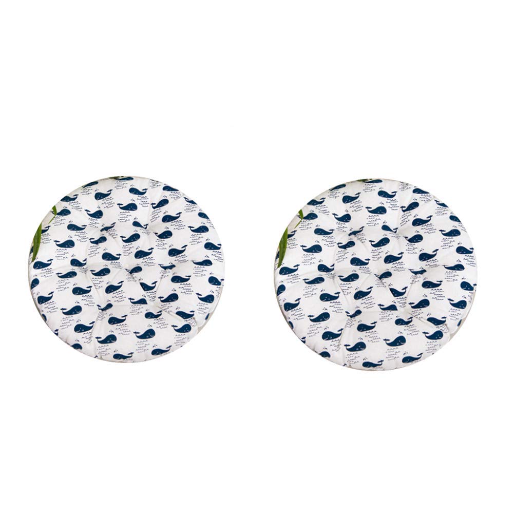 DadaA 2xRound Padded Seat Cushion,Chair Seat Pads For Indoor Outdoor Garden Patio Kitchen & Office Chairs (F)