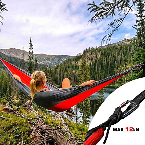 Carabiner, GABBRO 12KN/2697lbs Screwgate D-Ring Carabiner Clip, 3/4 oz Aircraft Grade Aluminum, Heavy Duty Caribeaners for Hammocks Tarp Swing Dog Leash Keychain Camping, NOT for Climbing (2 Pcs/Gray) - Thumbnail 4