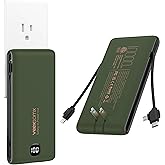 VEEKTOMX Portable Charger with Built in Cables 10000mAh, Power Bank for iPhone with Wall Plug, Travel Essential Fast Charging USB C Slim External Battery Pack for iPhone 17/16/15, Samsung, iPad, etc