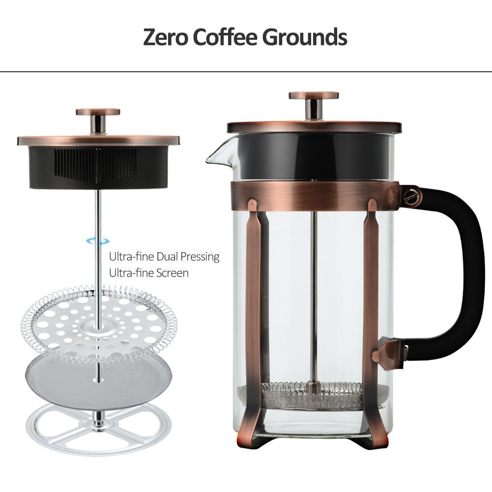 NANAN 8Cup French Press Coffee Maker 34 Onze Stainless Steel Coffee