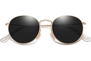 SOJOS Small Round Polarized Sunglasses for Women Men Classic Vintage Retro Frame UV Protection SJ1014