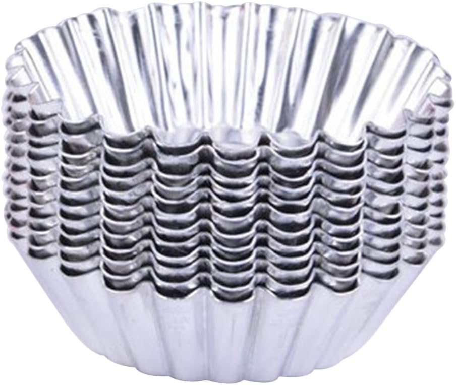 DAYNECETY Egg Tart Moulds Aluminum Cupcake Cake Cookie Mold Lined Mould Tin Baking Tool (40pcs)