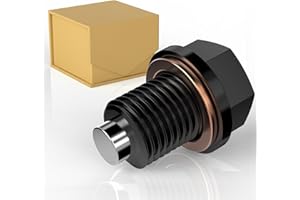 Fonowka M14x1.5 Aluminum Magnetic Oil Drain Plug with 1 Pcs Copper Gasket Crush Washer Sump Drain Nut Bolt Oil Pan Bolt Anti Leakage Seal Replacement for Honda Acura Ford GM Mazda Hyundai Kia
