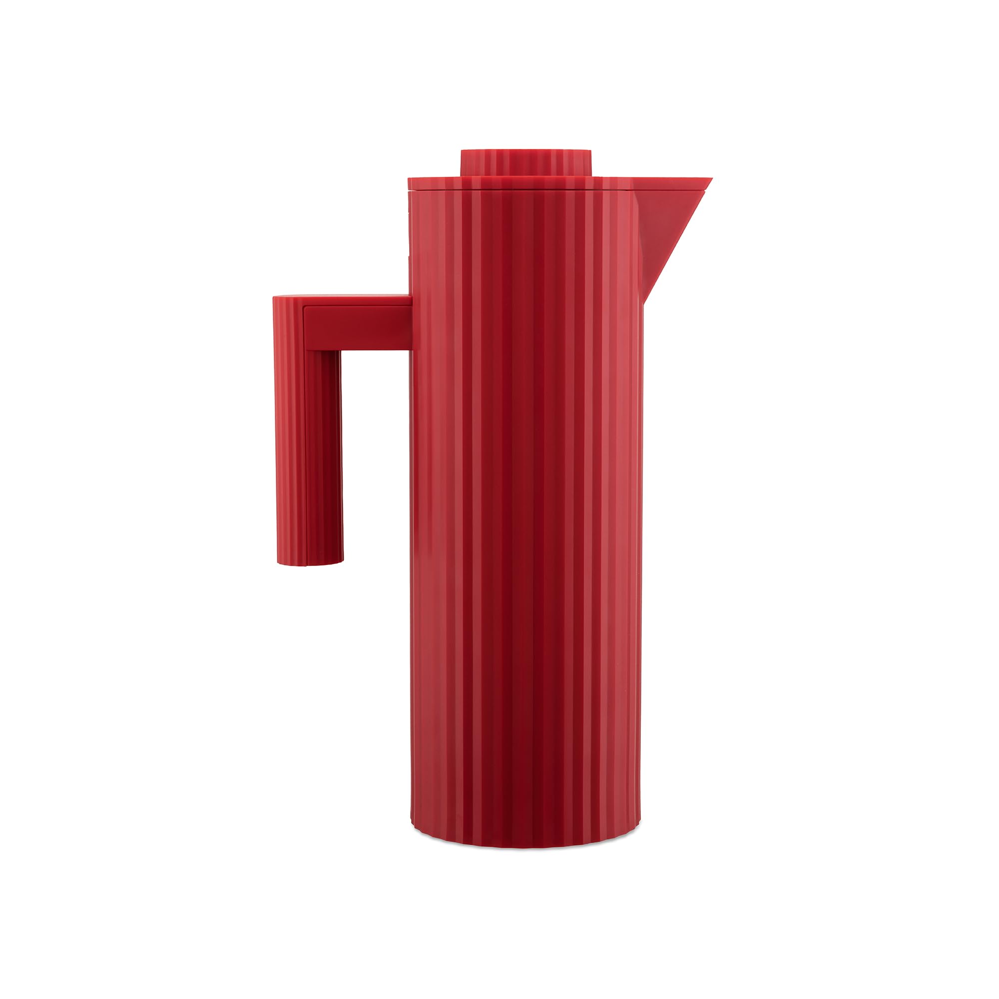 Alessi Plissé MDL12 R - Design Thermo Insulated Jug in Thermoplastic Resin with Double Wall Thermal Glass Inside, 100 cl, Red