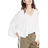 Rachel Roy Womens Drapey Knit Blouse, White, Small