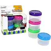 Twist Top 4-Pack Condiment Cups with Lids &ndash; 1.18 oz BPA-Free Mini Containers for Dressings, Sauces, Snacks &amp; Spices &ndash; Leakproof, Reusable, Dishwasher Safe &ndash; 1.25" H x 1.8" W