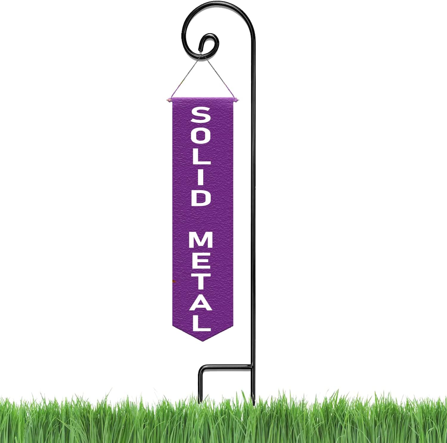 Outdoor Shepherd's Hooks - Ashman Curled Shepherds Hook 48 Inch (1 Pack), 2/5 Inch Thick, Super Strong, Rust Resistant Steel Hook Ideal for Weddings, Hanging Plant Baskets, Solar Lights, Bird Feeders, and Wedding.