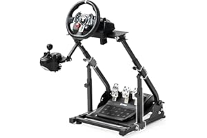 Anman Strengthen Stability Racing Wheel Stand fit for Logitech/Thrustmaster/PC/Fanatec G27,G29,G920,G923,T150,T248,T300,TMX,Upgrade Steering Shifter Mount Cockpit,Wheel Shifter Pedals NOT Included