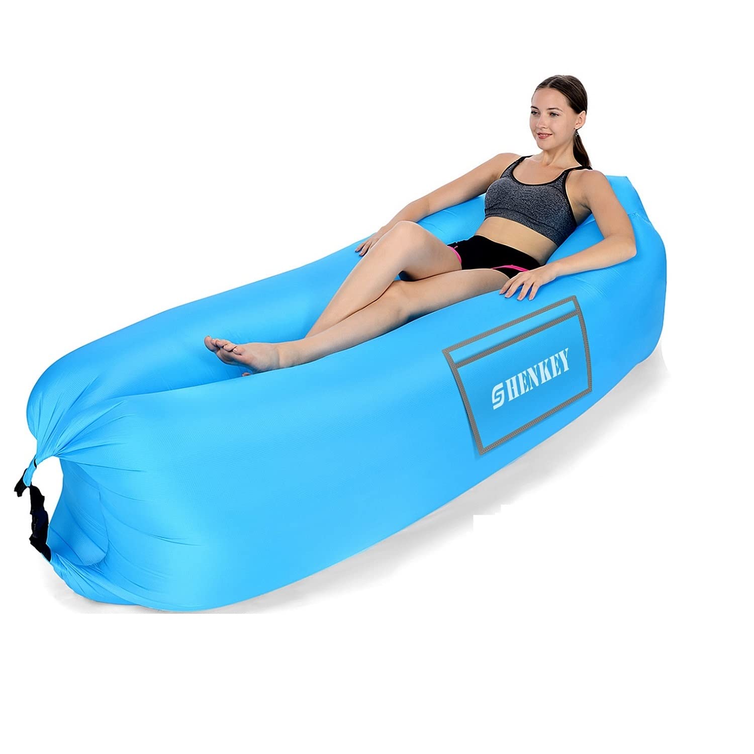 SHENKEY Inflatable Lounger, 2020 Upgrade Waterproof Anti-Air Leaking Air Sofa with Portable Package, Inflatable Couch and Air Chair for Travelling, Camping, Hiking and Beach Parties