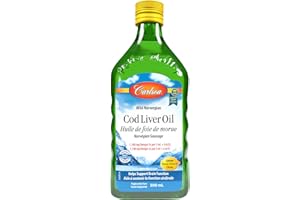 Carlson - Cod Liver Oil, 1100 mg Omega-3s + A & D3, Wild-Caught Norwegian Arctic Cod-Liver Oil, Sustainably Sourced Nordic Fi