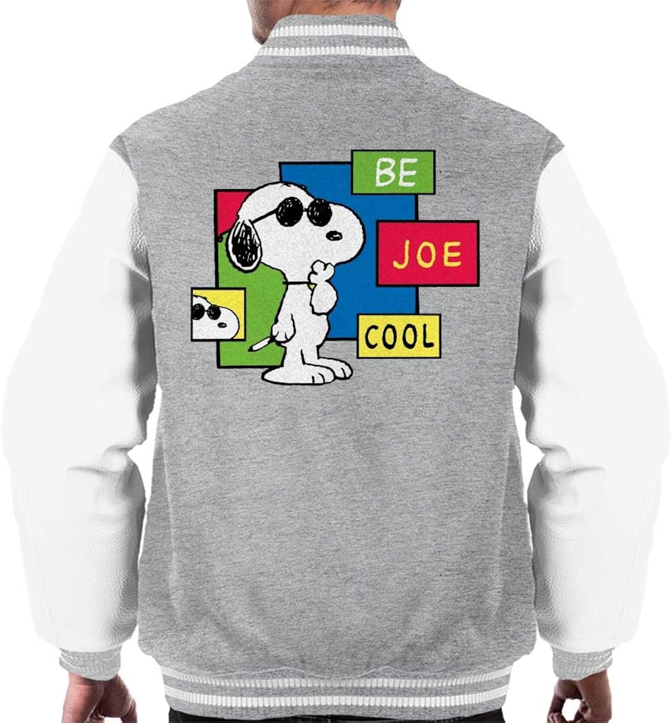 Peanuts Be Joe Cool Snoopy Men's Varsity Jacket Amazon.co.uk Clothing