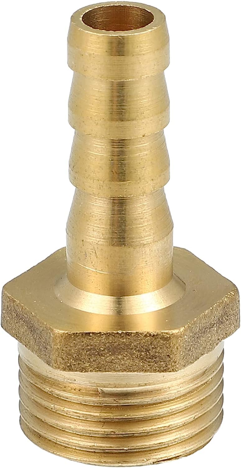 8mm Outer Diameter Barbed to 3/8 BSP Hose Barb Tail Male Thread Adapter Brass Hose Socket Compression Fittings