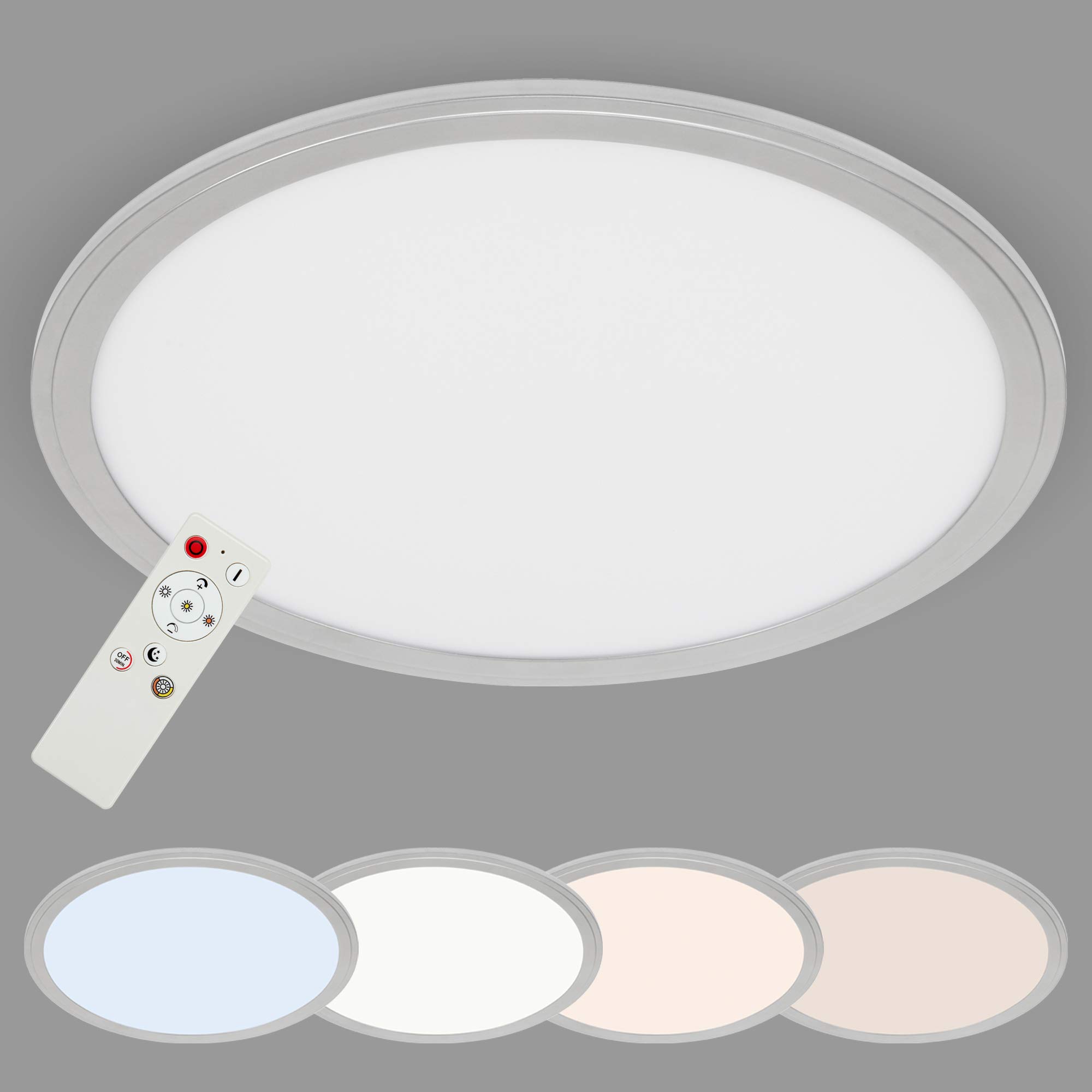 BRILONER Leuchten - LED Ceiling Lamp, Dimmable LED Panel, Includes Colour Temperature Control, Night Light Setting and Remote Control, 22 W, 2200 Lumens, Ø 40 cm — image 1