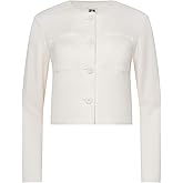 Anne Klein Women's Linen Button Front Jacket W Patch Pocket