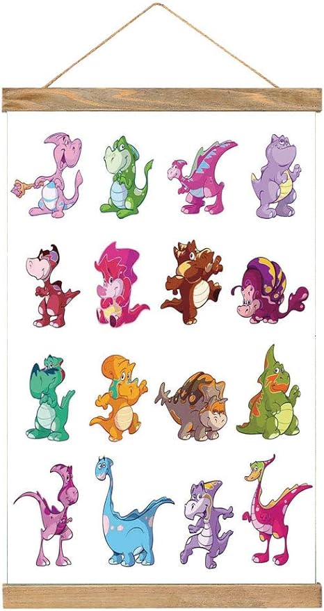 Amazon 掛け物 掛けじく ジュラ紀の装飾 かわいい恐竜恐竜の絶滅おかしいコミック子イラスト集 アートポスター インテリア 日本 部屋飾り 壁飾り 装飾画おしゃれ 33 X 52 Cm アートフレーム ポスター オンライン通販