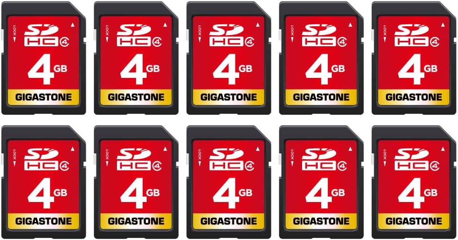 Gigastone 4GB SDHC Class 4 Memory Card 10 Pack for Camera Photo Video PC Mac POS