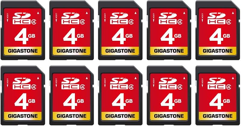 Gigastone 4GB SDHC Class 4 Memory Card 10 Pack for Camera Photo Video PC Mac POS