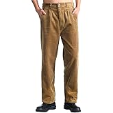 IDEALSANXUN Mens Corduroy Pants Casual Straight Leg Pleated Dress Pants
