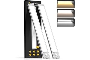 14.7inch Under Cabinet Lighting with 3 Color Temps, 2 Pack Rechargeable Motion Sensor Light Indoor, 5 Levels Dimmable Magnetic Closet Lights, Wireless Under Counter Lights for Kitchen, Stairs
