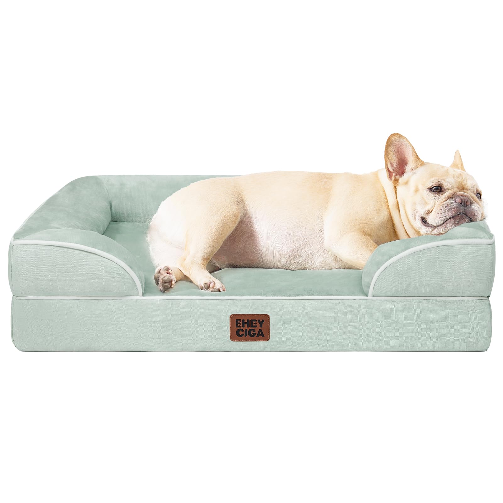 Photo 1 of EHEYCIGA Orthopedic Dog Bed for Medium Dogs, Waterproof Memory Foam, Sage Green, 30"L x 20"W x 6.5"Th
