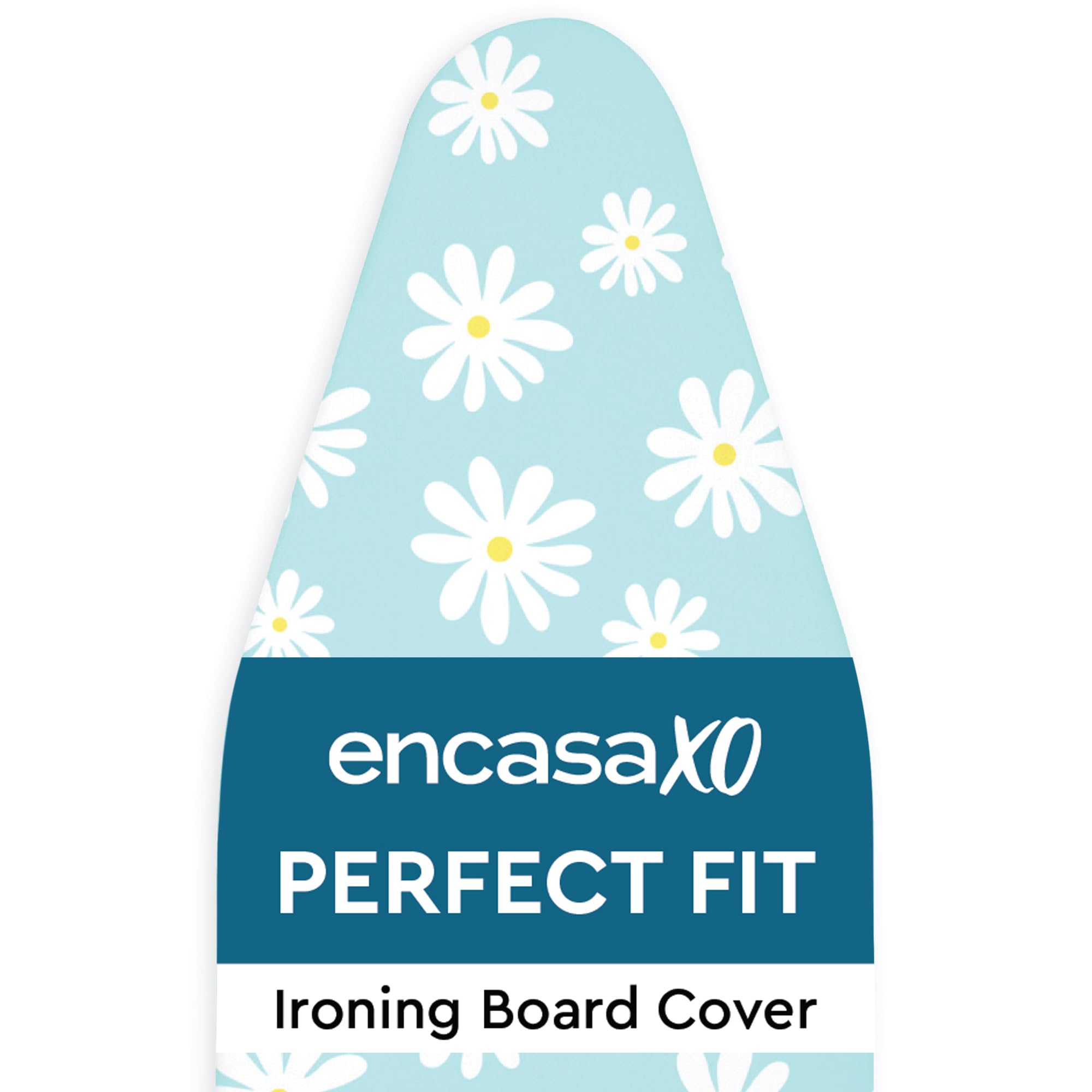 Photo 1 of Encasa XO Ironing Board Cover and Pad 42"x14" - Thick 3mm Felt Padding, Drawstring Tightening & Lock, Easy Fit, Scorch & Stain Resistant, Fits Medium Ironing Board - Daisy Blue
