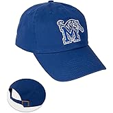 Desert Cactus University of Memphis Baseball Hat Tigers UM Brimmed Embroidered Cap Adjustable Cloth Strap Adult (Style A) Blue