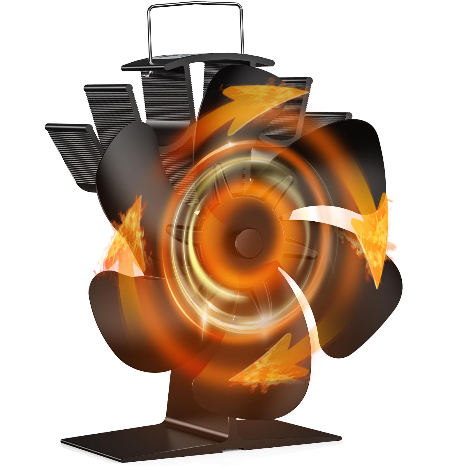 Drcokars Stove Fan - Silent Heat Powered 6-Blade Fan for Wood Burning Stove and Log Burner Fireplace - Eco-Friendly for Efficient Heat Distribution