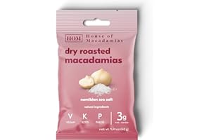 House of Macadamias Premium Seasoned Macadamia Nut Snack packs, Only 282 calories per pack, Namibian Sea Salt, Zero Sugar, Bulk Nuts, Keto, Vegan, Paleo, All Natural, Dairy Free, Healthy Snack, 12 x 1.41oz