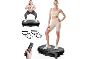 Damkee Vibration Plate Exercise Machine, Vibrating Equipment for Weight Loss and Lymphatic Drainage Massager, 3D Waver Exerciser for Fitness, Full Body Workout Shake Board with 120 speeds