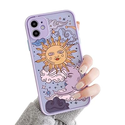 Buy Ownest Compatible With Iphone 11 Case For Clear Frosted Pc Back 3d Sun Moon Cartoons Girls Woman And Soft Tpu Bumper Silicone Slim Case For Iphone 11 Purple Online In Kazakhstan B08pbnd1x3