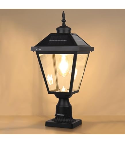 Kemeco Solar Post Light Outdoor, ST4331Q-A Vintage Dusk to Dawn