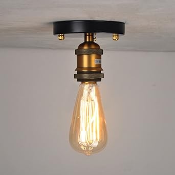 Cozyle Vintage Industrial Style Ceiling Light Without Lampshade