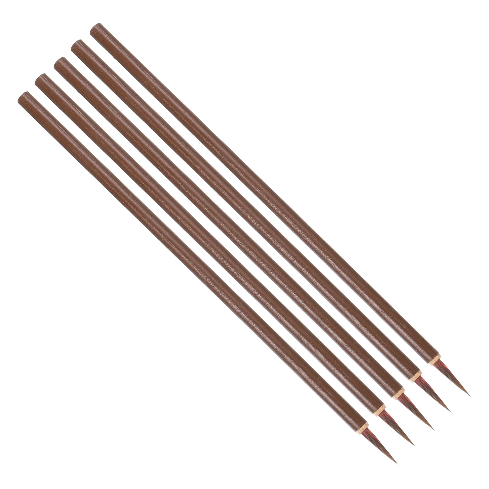 PATIKIL Chinese Calligraphy Brush, 5 Pcs Traditional Writing Watercolor Brush Ink Pen for Drawing, Painting, Writing, Art Supplies, Brown